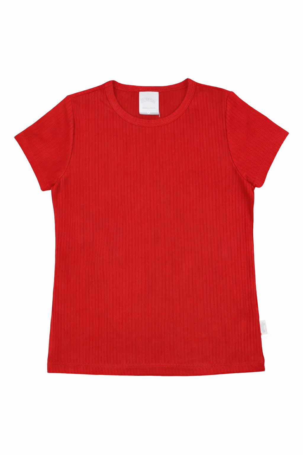 Blusa Infantil Manga Curta Canelada Lisa - Alakazoo 