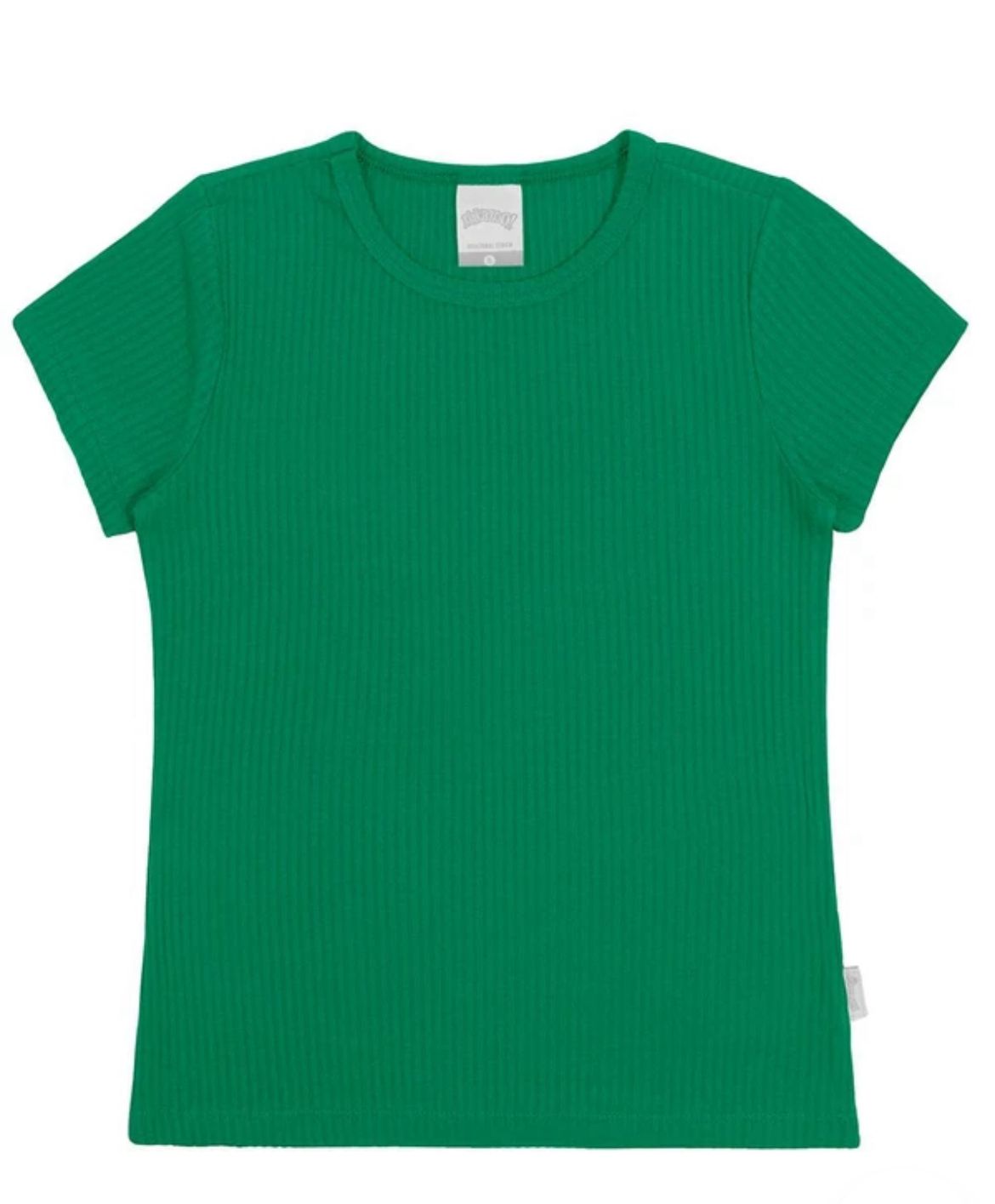 Blusa Infantil Manga Curta Canelada Lisa - Alakazoo 