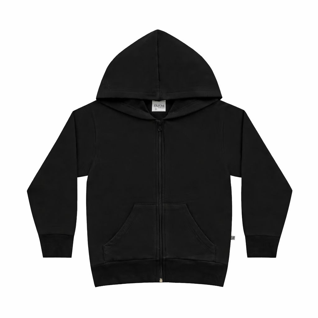 Jaqueta básica com capuz em moletom