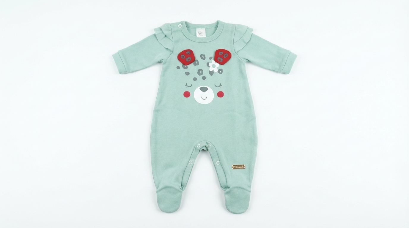 Macacão Pijama Bebê Em Algodão Premium